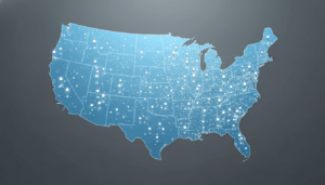 Map of USA showing IFTI technician coverage for national retail construction rollouts